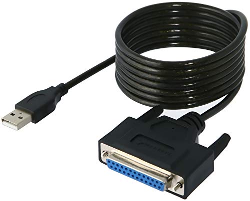 SABRENT Druckerkabel USB auf Parallel Adapter (1.8m), DB25 IEEE-1284 Parallel Druckerkabel Adapter mit DAUMENSCHRAUBEN Anschlüsse (CB-DB25) von SABRENT
