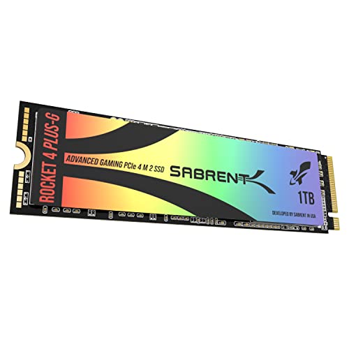 Sabrent Gaming M.2 NVMe SSD 1TB, Internes Solid State 7300 MB/s Lesen, PCIe 4.0 7GBps intern Festplatte Für Gamer, kompatibel mit Playstation 5, PS5 Konsole, PCs Laptops und desktops (SB-RKTG-1TB) von Sabrent