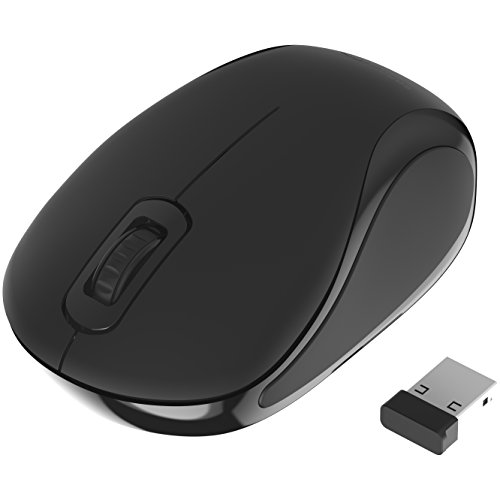 Sabrent Kabellose Maus, 2.4 GHz Bluetooth Verbindung, kleine Computer Maus mit Nano Empfänger (1200 DPI) Optische Mini Maus for, PC, Gaming, Desktop, Mac, Laptop, mackbook, Schwarz (MS-WSML) von Sabrent