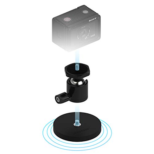 SABRENT Kamera-Magnethalter 66mm - 22KG mit 360-Grad-drehbarem Kugelkopf, und 1/4 Schraubengewinde, Kamerahalterung für Blink Actioncam DSLR GoPro usw. (CS-MG66) von SABRENT
