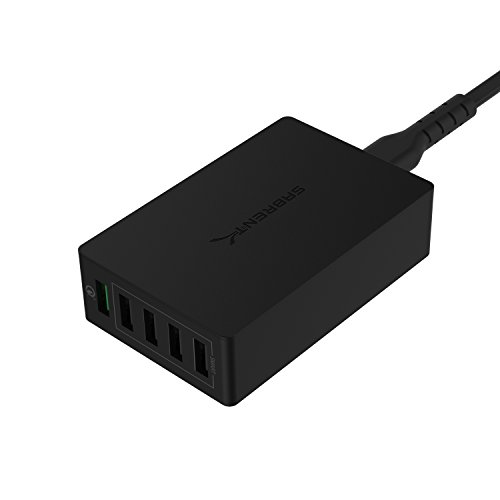 SABRENT Ladegerät & Adapter, Quick Charge Schnelles Aufladen 3.0 [UL-Zertifiziert]. 5 USB Anschlüsse, 54W Ports. USB-Schnellladegerät. Smart-USB-Ladegerät mit Auto Detect Technologie [Schwarz] von SABRENT