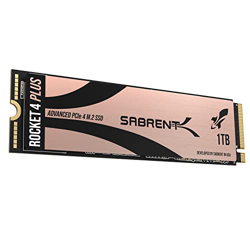 SABRENT M.2 NVMe SSD 1TB Gen 4, Internes Solid State 7000 MB/s Lesen, PCIe 4.0 intern Festplatte Für Gamer, kompatibel mit Playstation 5, PS5 Konsole, PCs, NUCs Laptops und desktops (SB-RKT4P-1TB) von SABRENT