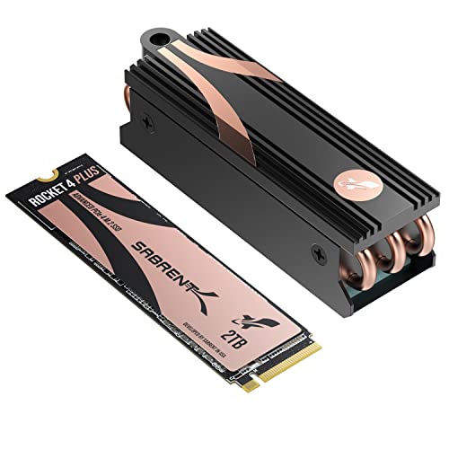 Sabrent M.2 NVMe SSD 2TB Gen 4 mit Kühlkörper, Internes Solid State 7100 MB/s Lesen, PCIe 4.0 intern Festplatte Für Gamer, kompatibel mit Playstation 5, PS5 Konsole, PCs, NUCs Laptops und desktops von Sabrent