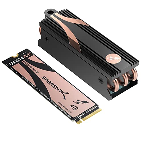 Sabrent M.2 NVMe SSD 4TB Gen 4 mit Kühlkörper, Internes Solid State 7100 MB/s Lesen, PCIe 4.0 intern Festplatte Für Gamer, kompatibel mit Playstation 5, PS5 Konsole, PCs, NUCs Laptops und desktops von Sabrent