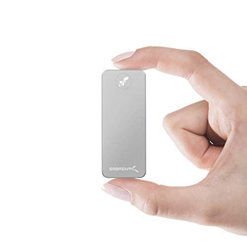 Sabrent Portable SSD 1TB, Festplatte extern NVMe, USB 3.2 Gen 2, 1000 MB/s Lesen, 1000 MB/s Schreiben, USB C Kabel enthalten, Externe M.2 SSD Aluminiumschale, Silber (SB-1TB-NANO) von Sabrent