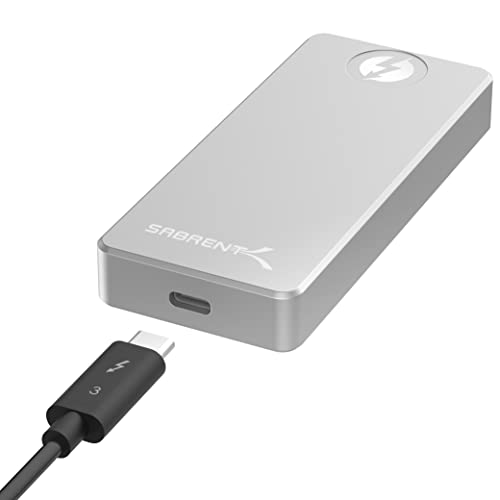 Sabrent Portable SSD Thunderbolt 3 4TB, Festplatte extern NVMe USB 3.2 Gen 2 2400 MB/s Lesen, USB 3.2 Kabel Typ C zu Typ A und Typ A zu Typ C enthalten, Externe M.2 SSD Aluminiumschale (SB-XTRM-4TB) von SABRENT