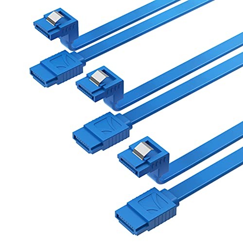 Sabrent SATA III Kabel (3 Stück), HDD SDD L-Type Stecker Datenkabel 6Gbps 51cm, mit Metall Clip Verriegelungsriegel (CB-SRB3) von Sabrent