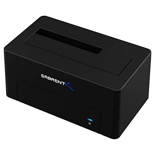 Sabrent SSD/HDD 2,5/3,5 Zoll Docking Station, festplatten gehäuse 10Gbps USB 3.2 Gen2, offline Klon, sata zu USB Enclosure mit Netzteil 12v, extern Adapter case, Werkzeuglose (DS-UTC1) von Sabrent