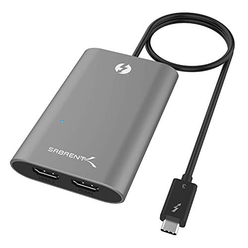 Sabrent Thunderbolt 3 zu Dual HDMI 2.0 Adapter (unterstützt bis zu Zwei 4K 60Hz Monitore auf Mac und einigen Windows Systemen) (TH-W3H2) von Sabrent