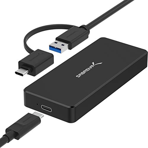 Sabrent USB 3.2 gen2 Aluminiumgehäuse für M.2 NVMe SSD in Schwarz (EC-NVME-BLK) von SABRENT