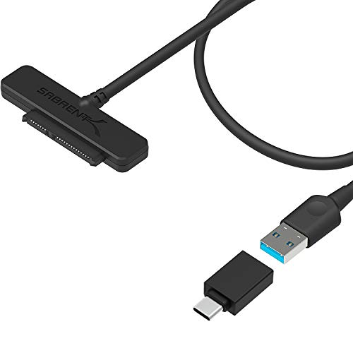 Sabrent USB C SATA auf USB 3.1 Gen 2, SSD/HDD Festplatten adapter, USB 3.1 zu 2,5 Zoll SATA, 10Gbps SATA Kabel Adapter, Unterstützt UASP SATA I II III, kompatibel mit allen 2,5 SATA (EC-SS31) von Sabrent