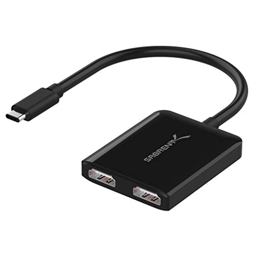 Sabrent USB C auf Dual HDMI Adapter 4K@60Hz, Externe USB Grafikkarte für Laptop (DA-UCDH) von Sabrent