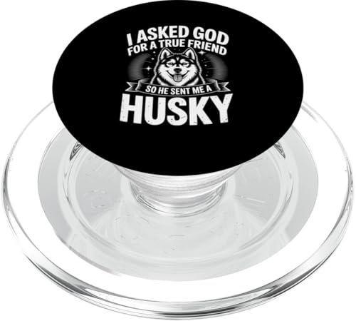 Ich habe Gott um einen wahren Freund gebeten, also hat er mir einen Husky geschickt PopSockets PopGrip für MagSafe Ich habe Gott um einen wahren Freund gebeten, also hat er mir einen Husky geschickt PopSockets PopGrip für MagSafe von Sacred Originals