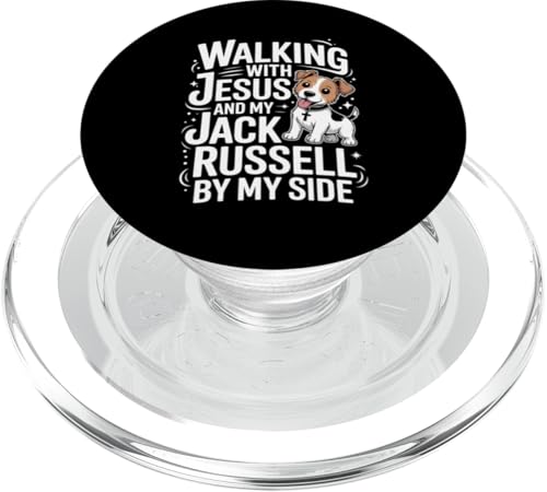 Mit Jesus und meinem Jack Russell an meiner Seite spazieren Tierliebhaber PopSockets PopGrip für MagSafe Mit Jesus und meinem Jack Russell an meiner Seite spazieren Tierliebhaber PopSockets PopGrip für MagSafe von Sacred Originals