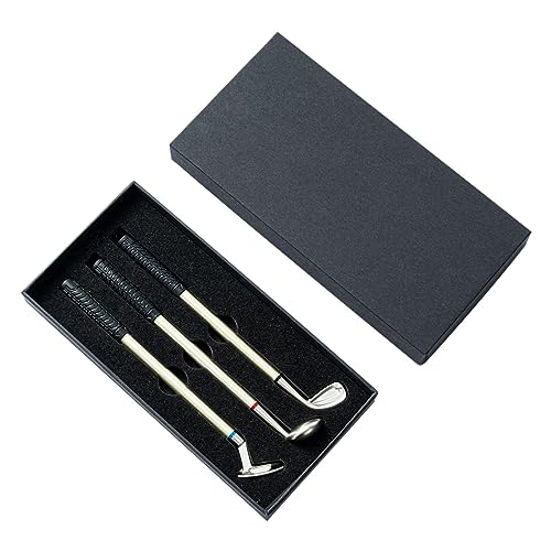 Saddgo Golf-Kugelschreiber-Set, Golfschlägerstifte, 0,7 mm Nachfüllmine, Metall-Kugelschreiber für Golffans und Bürogebrauch von Saddgo