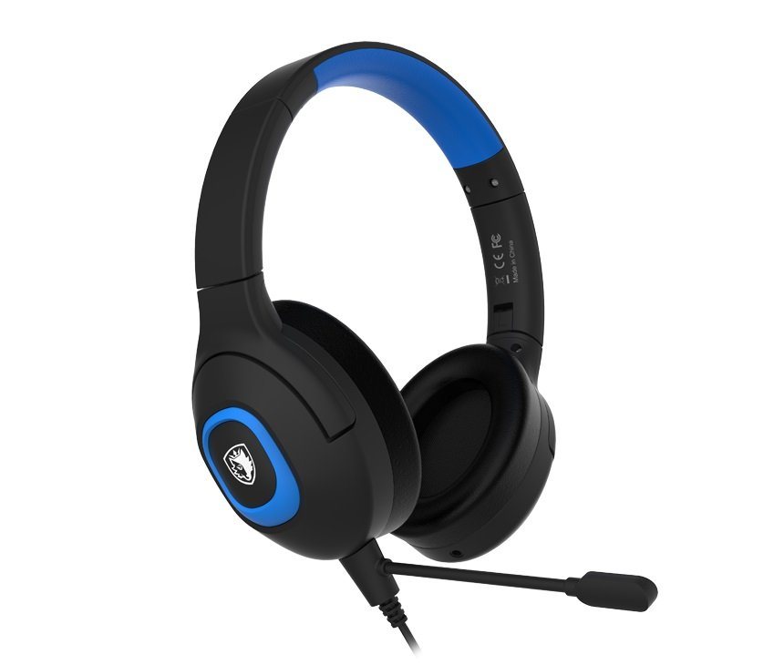 Sades Shaman SA-724 Gaming Headset, schwarz/blau, USB, kabelgebunden Gaming-Headset (Mikrofon abnehmbar, Stereo, Over Ear, PC, PST, XBox, Nintendo Switch, VR, Phone) von Sades