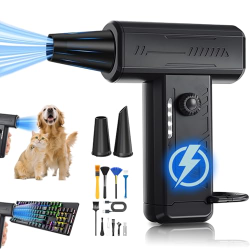 Sadodo Elektrische Staubgebläse +10 Reinigungsbürste,Compressed Air Duster Blower,Outdoor LED Licht Druckluftspray 130000 U/min Gebläse Akku,Turbo Fan,Druckluft-Staubwedel für Computer,Tastatur,Auto Sadodo Elektrische Staubgebläse +10 Reinigungsbürste,Compressed Air Duster Blower,Outdoor LED Licht Druckluftspray 130000 U/min Gebläse Akku,Turbo Fan,Druckluft-Staubwedel für Computer,Tastatur,Auto von Sadodo