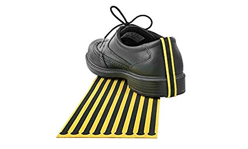 FOXCUP ESD Einweg-Fersenband, Gewebematerial mit leitfähigem Kohlenstoffstreifen, Selbstklebend und abriebfest, Für alle flachen Schuhe und mit Absätzen geeignet, Gelb, Unisex, 100 Stück von SafeGuard
