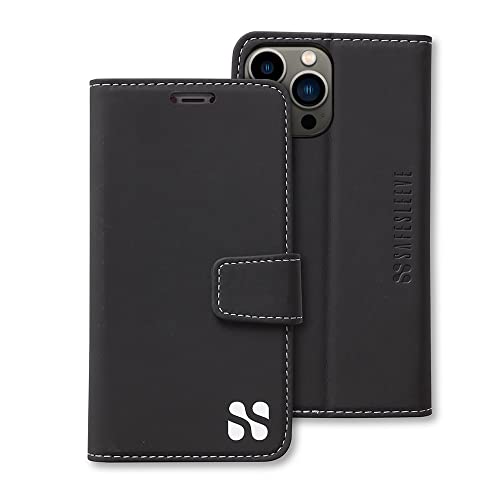 SafeSleeve EMF-Schutz, strahlungsfreie iPhone-Hülle: iPhone 13 Pro Max, RFID-EMF-Blockierung, Brieftaschen-Handyhülle, Schwarz von SafeSleeve
