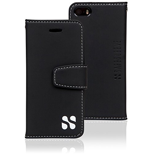 SafeSleeve EMF Schutzhülle für iPhone SE und iPhone 5/5S, RFID-blockierend, Schwarz von SafeSleeve