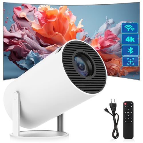 Safego Mini Beamer 4K, Tragbarer Projektor Unterstützt 5G WiFi 6 & BT 5.0, 4K/200 ANSI Smart Projector Full HD 1080P, Heimkino Kompatibel mit Android/Smartphone/Tablet/Laptop von Safego