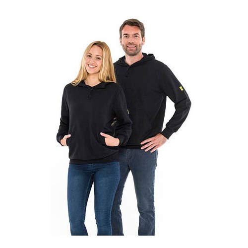 Safeguard SKS-THSS-BKL-V-SAFEGUA ESD Sweatshirt mit Kapuze, 280g/m², L, Schwarz von Safeguard