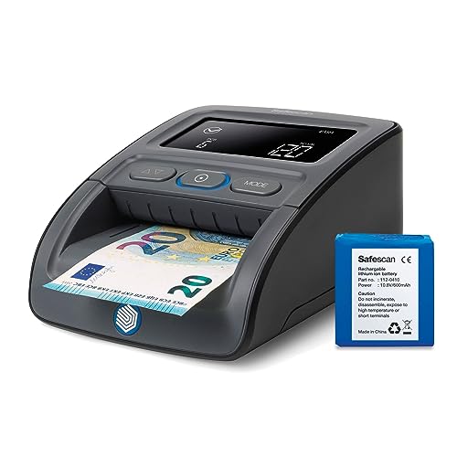 Safescan 155-SX Automatischer und tragbarer Falschgelddetektor zur schnellen Überprüfung von Banknoten - Falschgelddetektor mit 7 Erkennungspunkten - 100% zuverlässiger Falschgelddetektor von Safescan