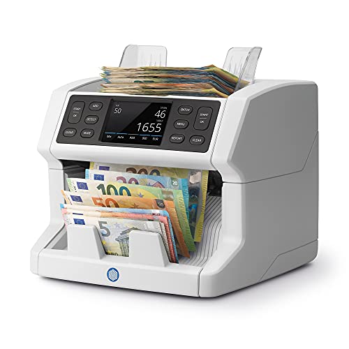 Safescan 2865-S Geldzählmaschine - Wert zählt gemischte Banknoten - Bargeldzählmaschine mit 7-Punkt-Falschgeld-Detektor - Geldzählautomat - passend für den neuen King Charles Notes von Safescan
