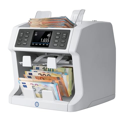 Safescan 2985-SX Geldzählmaschine, Wertzählung und Sortierung von gemischten Banknoten - Banknotenzähler mit 7-facher Echtheitprüfung - Geldzählmaschine mit Sortieroptionen Safescan 2985-SX Geldzählmaschine, Wertzählung und Sortierung von gemischten Banknoten - Banknotenzähler mit 7-facher Echtheitprüfung - Geldzählmaschine mit Sortieroptionen von Safescan