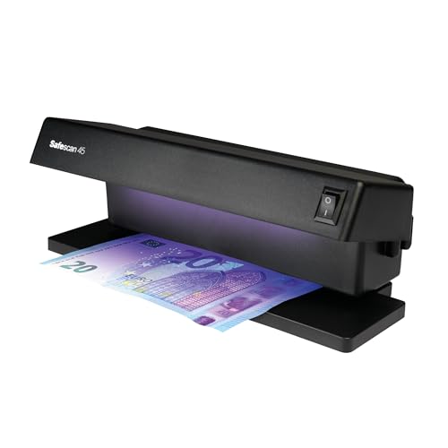 Safescan 45 UV-Falschgeldprüfgerät zur Prüfung von Banknoten, Kreditkarten und Ausweisen - UV-Geldscheinprüfer für neue Banknoten mit UV-Licht - UV-Geldscheinprüfer von Safescan