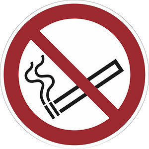 6 SafetyMarking® Verbotsaufkleber "Rauchen verboten" rund 5,0 cm von SafetyMarking®