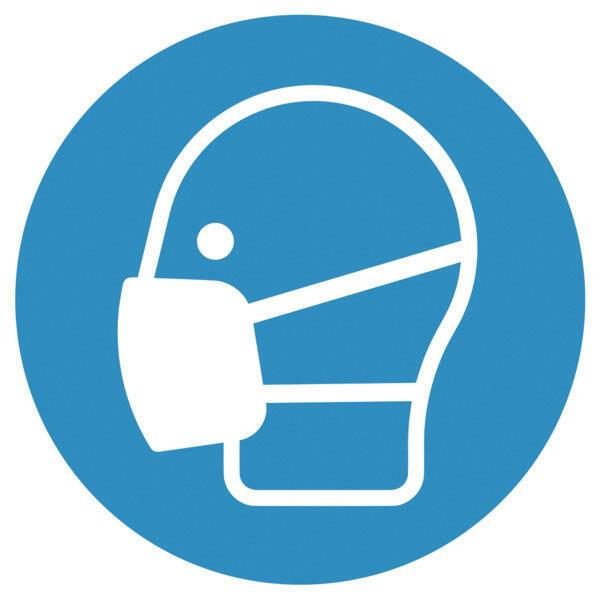 SafetyMarking® Gebotsaufkleber Schild Maske benutzen 10cm PVC 10 cm Maske ben... von SafetyMarking®