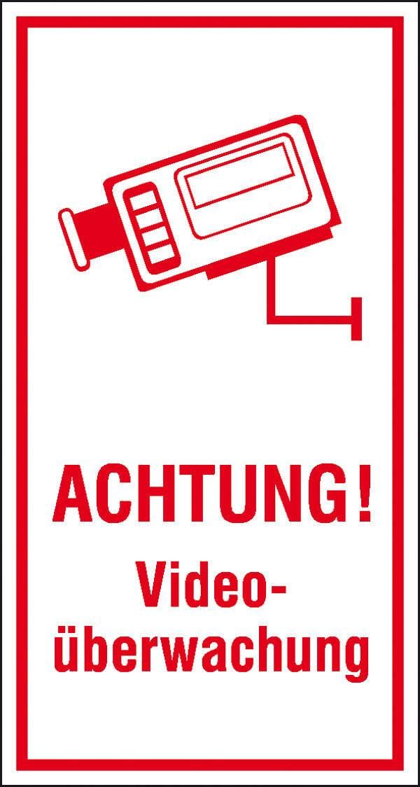SafetyMarking® Hinweisaufkleber Achtung! Videoüberwachung 8 cm x 15 cm von SafetyMarking®