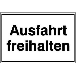 SafetyMarking® Hinweisschild "Ausfahrt freihalten" rechteck 33,0 x 25,0 cm von SafetyMarking®
