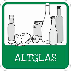 SafetyMarking® Hinweisschild "Entsorgung Altglas" quadrat 10,0 x 10,0 cm von SafetyMarking®
