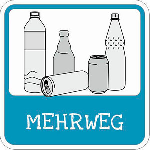 SafetyMarking® Hinweisschild "Flaschenentsorgung Mehrweg" quadrat 10,0 x 10,0 cm von SafetyMarking®