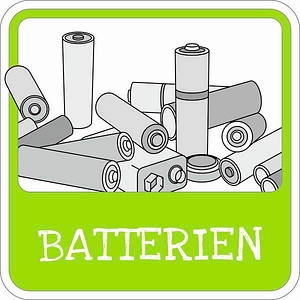 SafetyMarking® Hinweisschild "Mülltrennung Batterie" quadrat 10,0 x 10,0 cm von SafetyMarking®