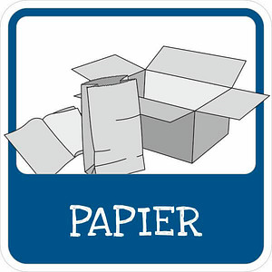SafetyMarking® Hinweisschild "Mülltrennung Papier" quadrat 10,0 x 10,0 cm von SafetyMarking®