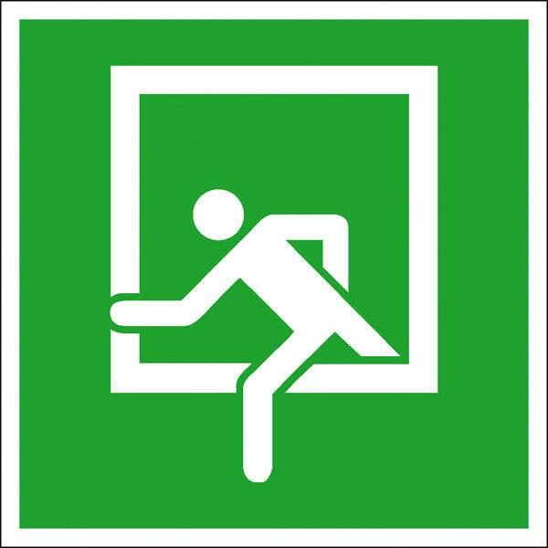 SafetyMarking® Rettungszeichen-Aufkleber Notausstieg 15 cm x 15 cm von SafetyMarking®