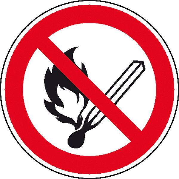 SafetyMarking® Verbotsaufkleber Keine offene Flamme, Feuer, offene Zündquelle... von SafetyMarking®