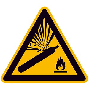 SafetyMarking® Warnaufkleber "Warnung vor Gasflaschen" dreieckig 10,0 x 10,0 cm von SafetyMarking®
