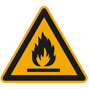 SafetyMarking® Warnaufkleber "Warnung vor feuergefährlichen Stoffen" dreieckig 10,0 x 10,0 cm von SafetyMarking®
