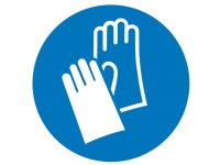 Påbudsskilt Brug håndbeskyttelse , Hygiejne og afstand Folie selvklæbende (Ø) 50 mm ISO 7010 6 stk von SafetyMarking