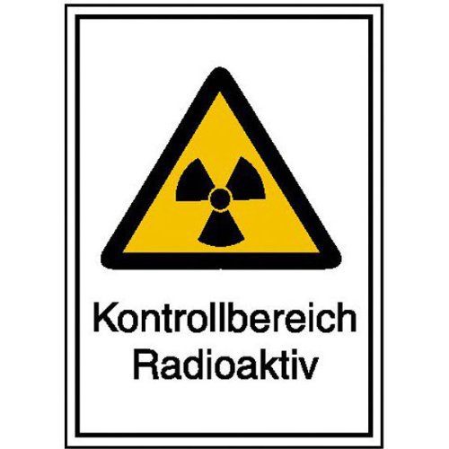Warnschild / Strahlenschutz Kontrollbereich Radioaktiv, Alu, 21,00x29,70 cm von SafetyMarking