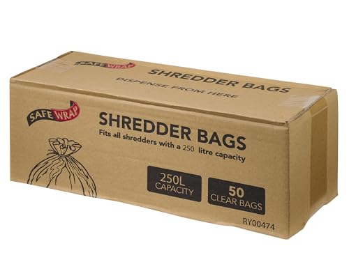 Safewrap Abfallbeutel für Aktenvernichter, 250 l, 50 Stück von Safewrap