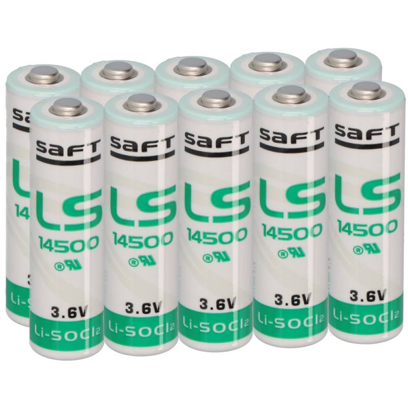 10x Saft Lithium 3,6V Batterie LS14500 AA - Zelle von Saft