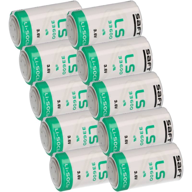 10x Saft Lithium Batterie 3,6V LS33600 D Zelle Mono LS 33600 von Saft
