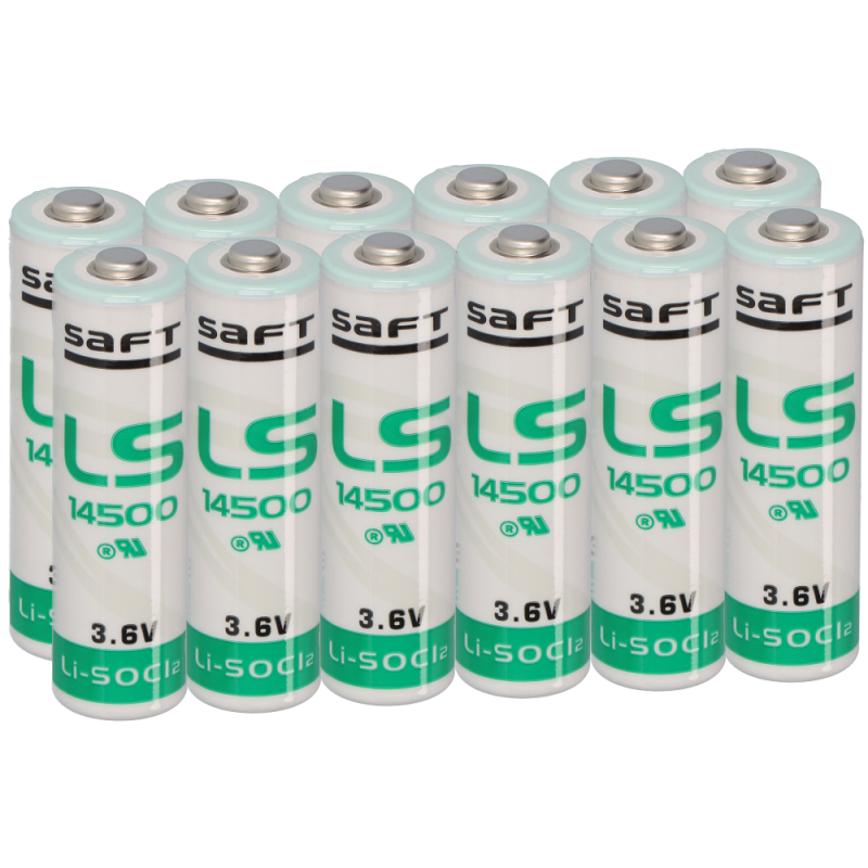12x Saft Lithium 3,6V Batterie LS14500 AA - Zelle 12x Saft Lithium 3,6V Batterie LS14500 AA - Zelle von Saft
