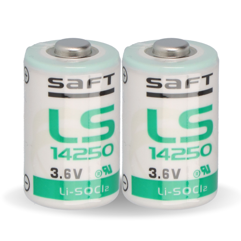 2x Saft Lithium 3,6V Batterie LS 14250 - 1/2 AA - LS14250 Li-SOCl2 von Saft