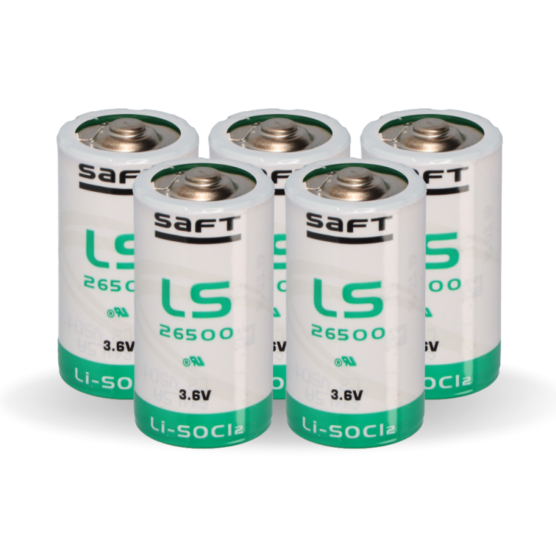 5x SAFT Lithium Batterie Baby C LS 26500 3,6V 7,7Ah Lithium-Thionylchlorid von Saft